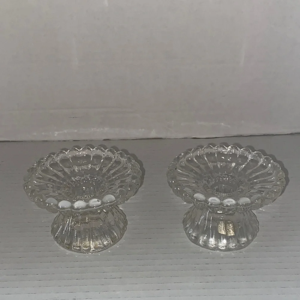 PartyLite Glass Candle Holder Set of 2